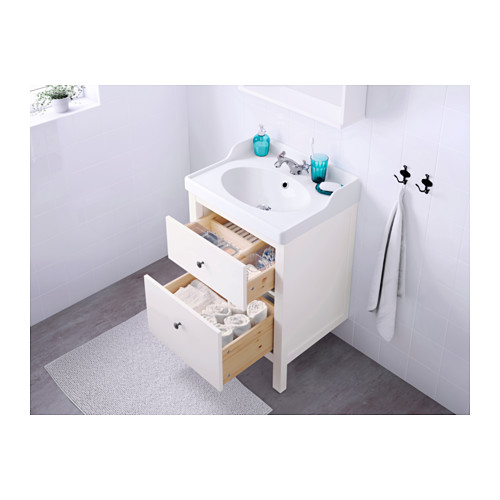 HEMNES / RUTSJÖN, bathroom vanity w/ drawers and sink. 2 of 5 open dialog