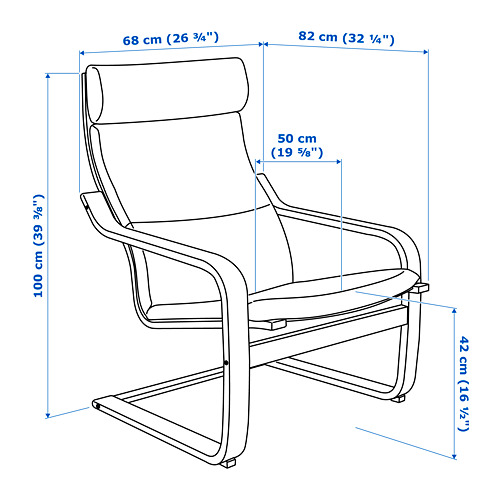 POÄNG, armchair and ottoman. 7 of 8 open dialog