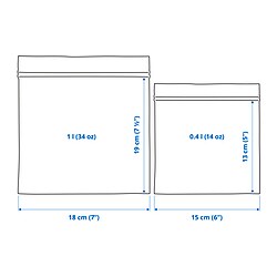 Measurement Illustration - ISTAD resealable bag