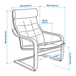 Ilustración de medidas - POÄNG sillón