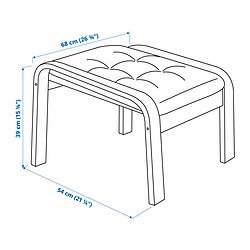Ilustración de medidas - POÄNG reposapiés
