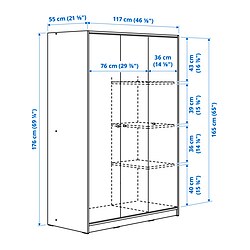 Measurement Illustration - KLEPPSTAD wardrobe