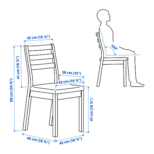 Measurement Illustration - TONSTAD chair