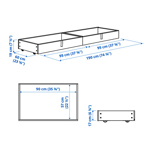 GLADSTAD, upholstered bed storage box. 6 of 6 open dialog