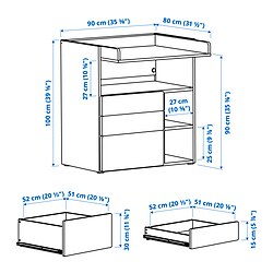 Measurement Illustration - SMÅSTAD changing table