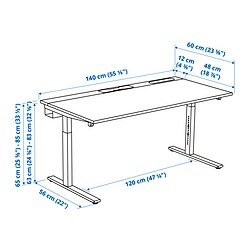 Measurement Illustration - MITTZON desk