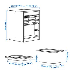 Measurement Illustration - TROFAST storage combination with box/trays