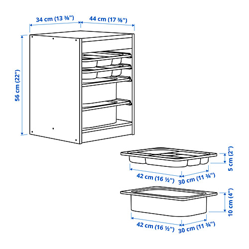 TROFAST, combinación de almacenaje con cajas/bandejas. 6 de 6 abrir diálogo
