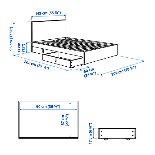 GLADSTAD, upholstered bed Full. 11 of 11 open dialog