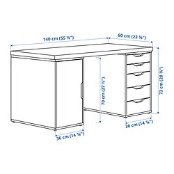 Measurement Illustration - LAGKAPTEN/ALEX desk