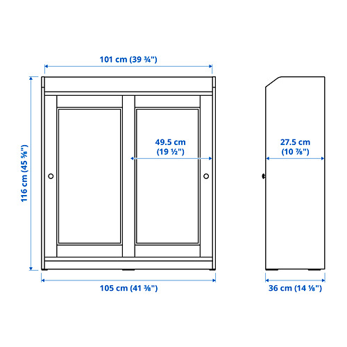 HAUGA, glass-door cabinet. 8 of 9 open dialog