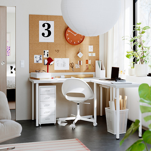 LAGKAPTEN / LINNMON, L-shaped desk. 2 of 3 open dialog