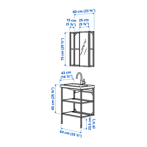 ENHET, Combinación muebles baño con grifo SALJEN. 4 de 4 abrir diálogo