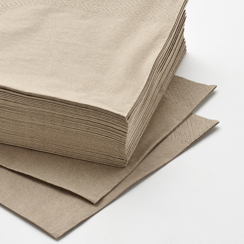 Pila de servilletas de papel marrón, ordenadas cuidadosamente; Textura suave con patrón de absorción.
