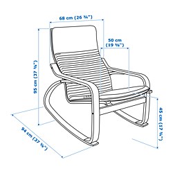 Measurement Illustration - POÄNG rocking chair