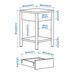 Measurement Illustration - TONSTAD nightstand