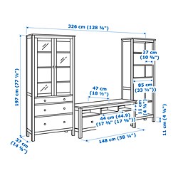 Ilustración de medidas - HEMNES mueble TV