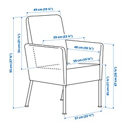 Measurement Illustration - VITTSKÄR outdoor armchair