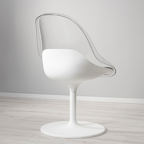 Elegante silla giratoria con un elegante diseño blanco. Un cómodo asiento y respaldo en forma de cuenco. Perfecto para comedores modernos.