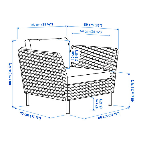 VITTSKÄR, sillón de exterior modular. 5 de 5 abrir diálogo