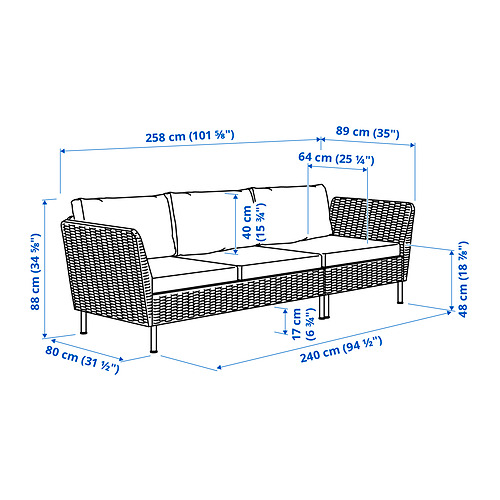 VITTSKÄR, 3-seat sofa. 5 of 5 open dialog