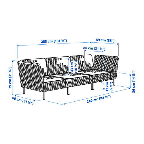 VITTSKÄR, sectional, 3-seat. 3 of 3 open dialog