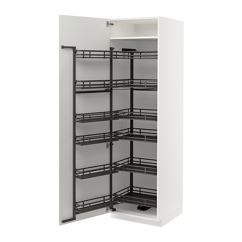 Mueble METOD blanco con estantes extraíbles, diseño moderno y limpio, estructura de metal y plástico.