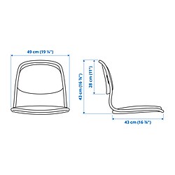 Ilustración de medidas - ÖRFJÄLL asiento