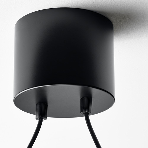 Lámpara de techo cilíndrica negra; Diseño elegante y moderno. Altura ajustable, tres cables conectados.