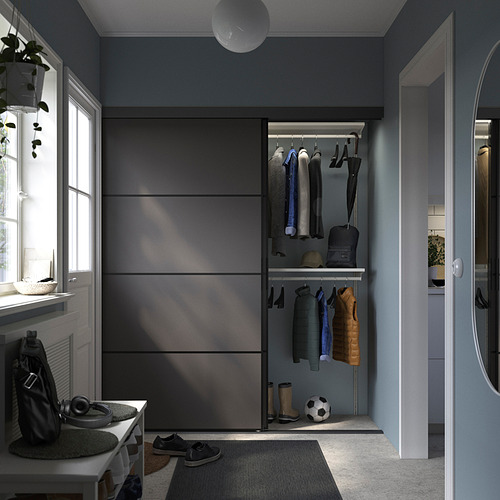 SKYTTA / BOAXEL, reach-in wardrobe with sliding door. 5 of 5 open dialog