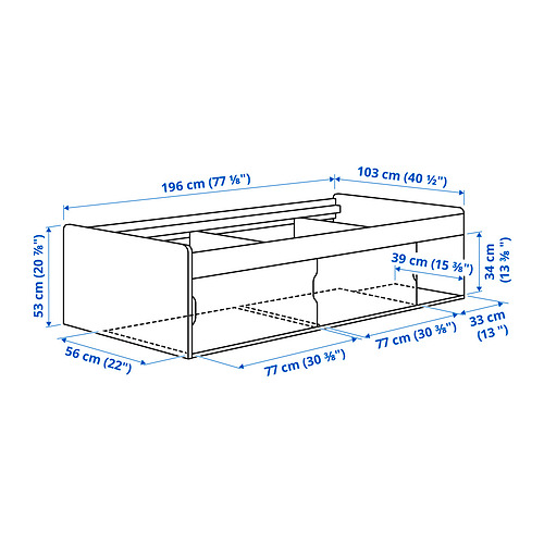 KLIPPUGGLA, bed frame with storage. 6 of 6 open dialog