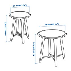 Measurement Illustration - KRAGSTA nesting table, set of 2