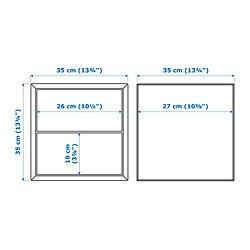 Ilustración de medidas - EKET mueble de pared con 2 cajones