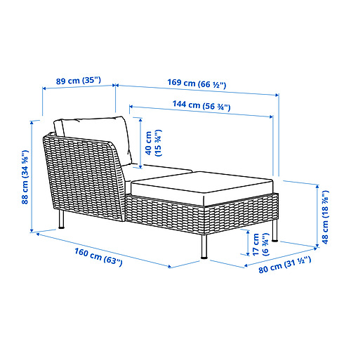 VITTSKÄR, chaise longue modular. 5 de 5 abrir diálogo