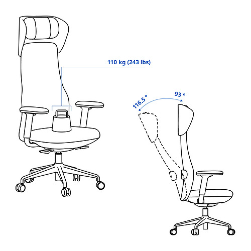 GRÖNFJÄLL, office chair with arm/headrest. 15 of 15 open dialog