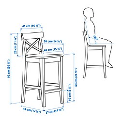 Ilustración de medidas - ROSENTORP taburete alto