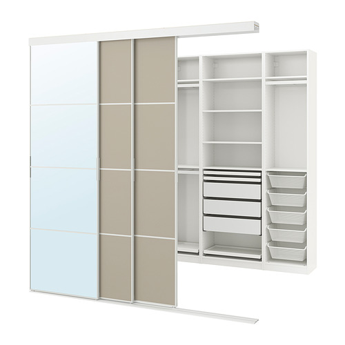 SKYTTA / PAX, walk-in wardrobe with sliding doors. 1 of 3 open dialog