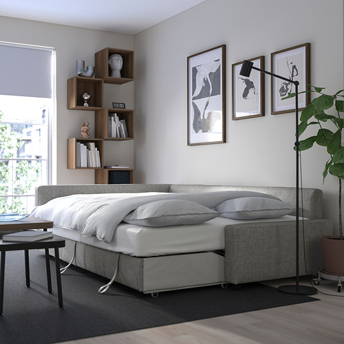 FRIHETEN, 3 seat sofa bed with chaiselongue. 5 of 9 open dialog