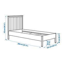 Ilustración de medidas - GULLABERG estructura de cama sin somier
