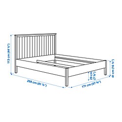 Ilustración de medidas - GULLABERG cama con cómoda y 2 mesitas de noche
