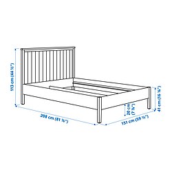 Ilustración de medidas - GULLABERG cama con 2 mesitas de noche