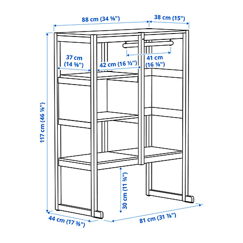 Measurement Illustration - FLISAT open storage combination