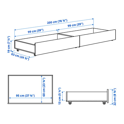 GULLABERG, underbed storage box, set of 2. 4 of 4 open dialog