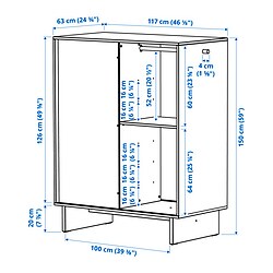Measurement Illustration - GLAMBERGET wardrobe