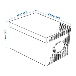 Ilustración de medidas - KVARNVIK caja con tapa