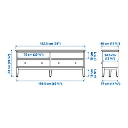 Ilustración de medidas - IDANÄS mueble TV