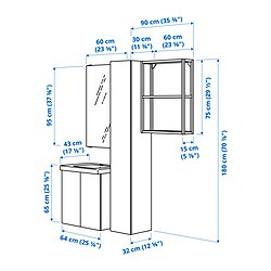 Ilustración de medidas - ENHET baño
