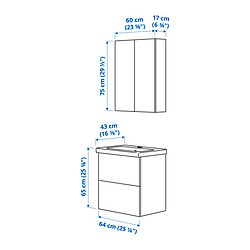 Ilustración de medidas - ENHET mueble de baño