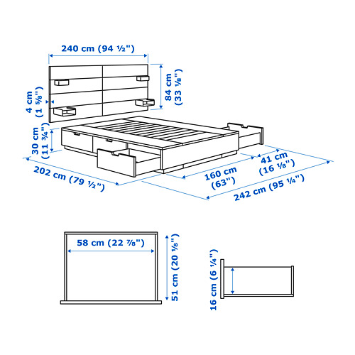 NORDLI, bed Queen with mattress and headboard. 15 of 15 open dialog