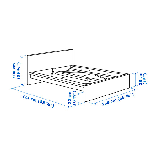 Measurement Illustration - MALM/STORKLINTA bedroom furniture, set of 2